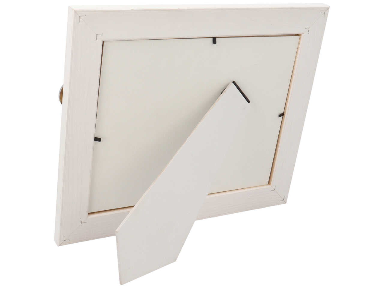 Cornice portafoto in legno effetto invecchiato bianco stile shabby chic con rosa in rilievo - 20x25 cm - Borgopiano