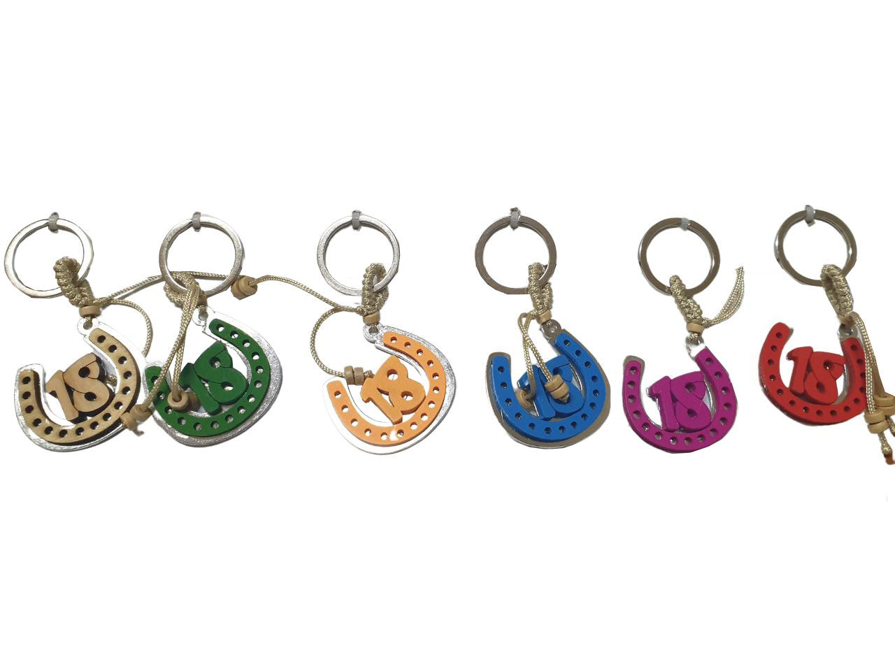 Portachiavi a forma di ferro di cavallo per 18° compleanno