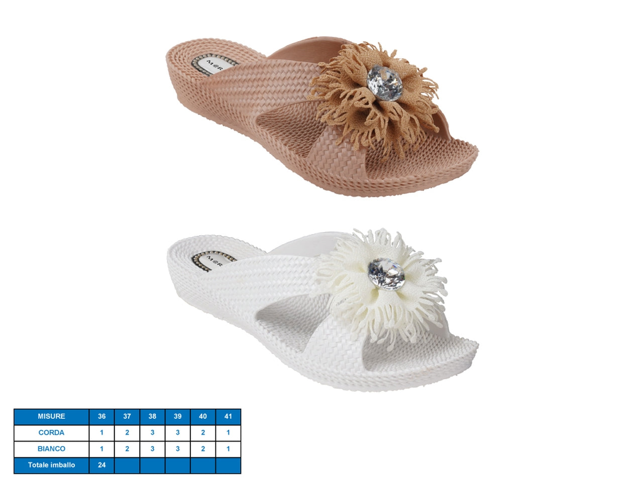 Ciabatta donna a fascia in gomma Bucarest, colori assortiti, taglie dal 36 al 41 - M@rea