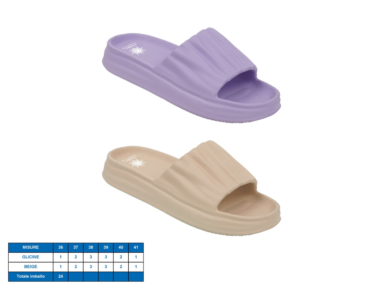 Ciabatta donna in plastica eva, colori assortiti, suola antiscivolo, Saranda - M@rea