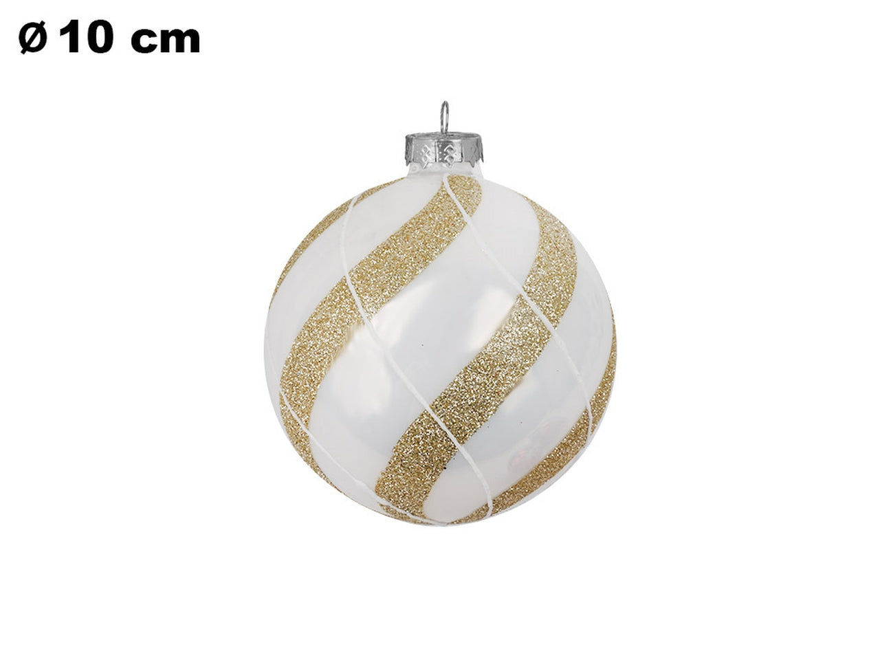 Palla 10cm bianca e oro