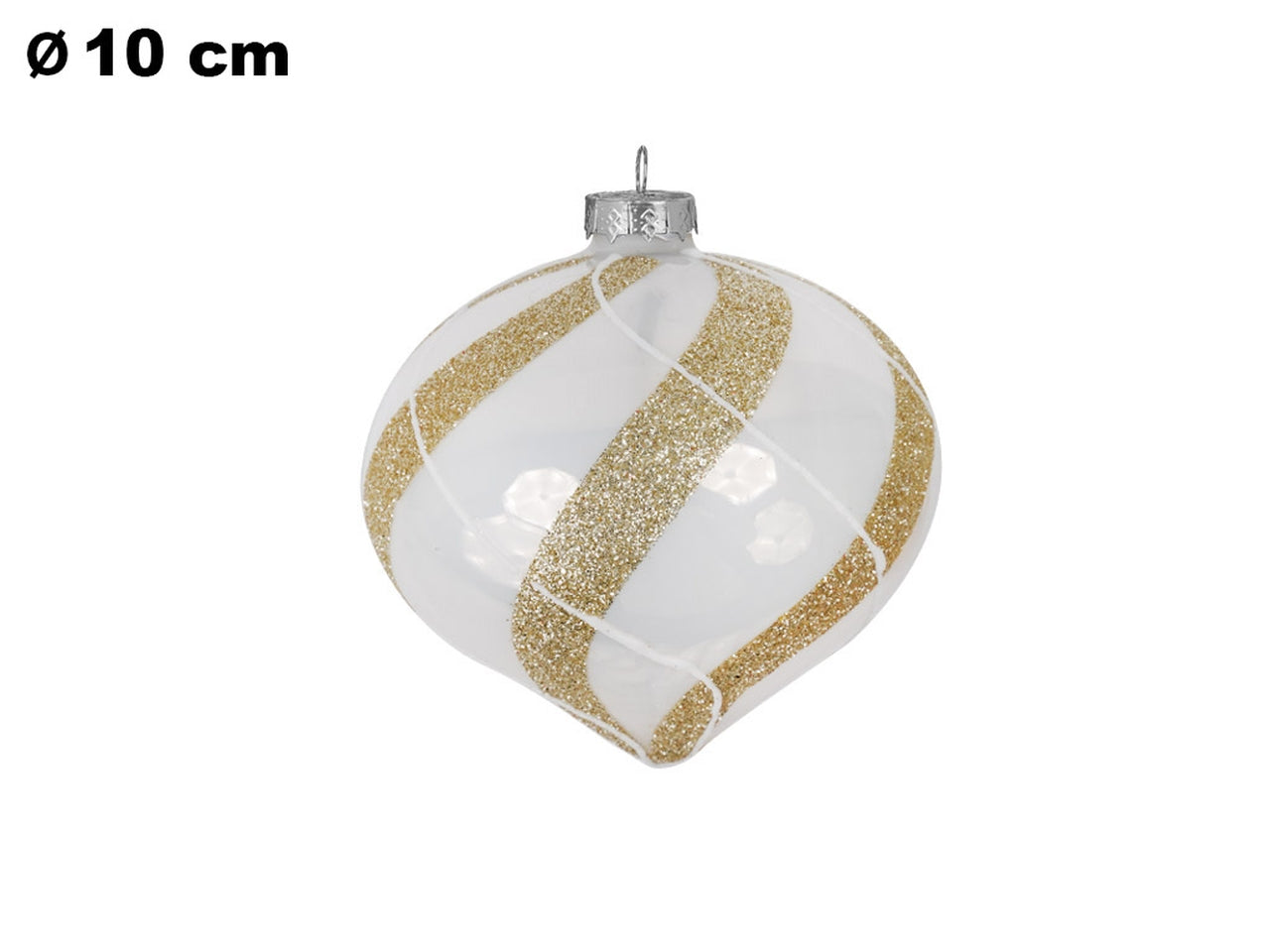 Palla 10cm bianca e oro