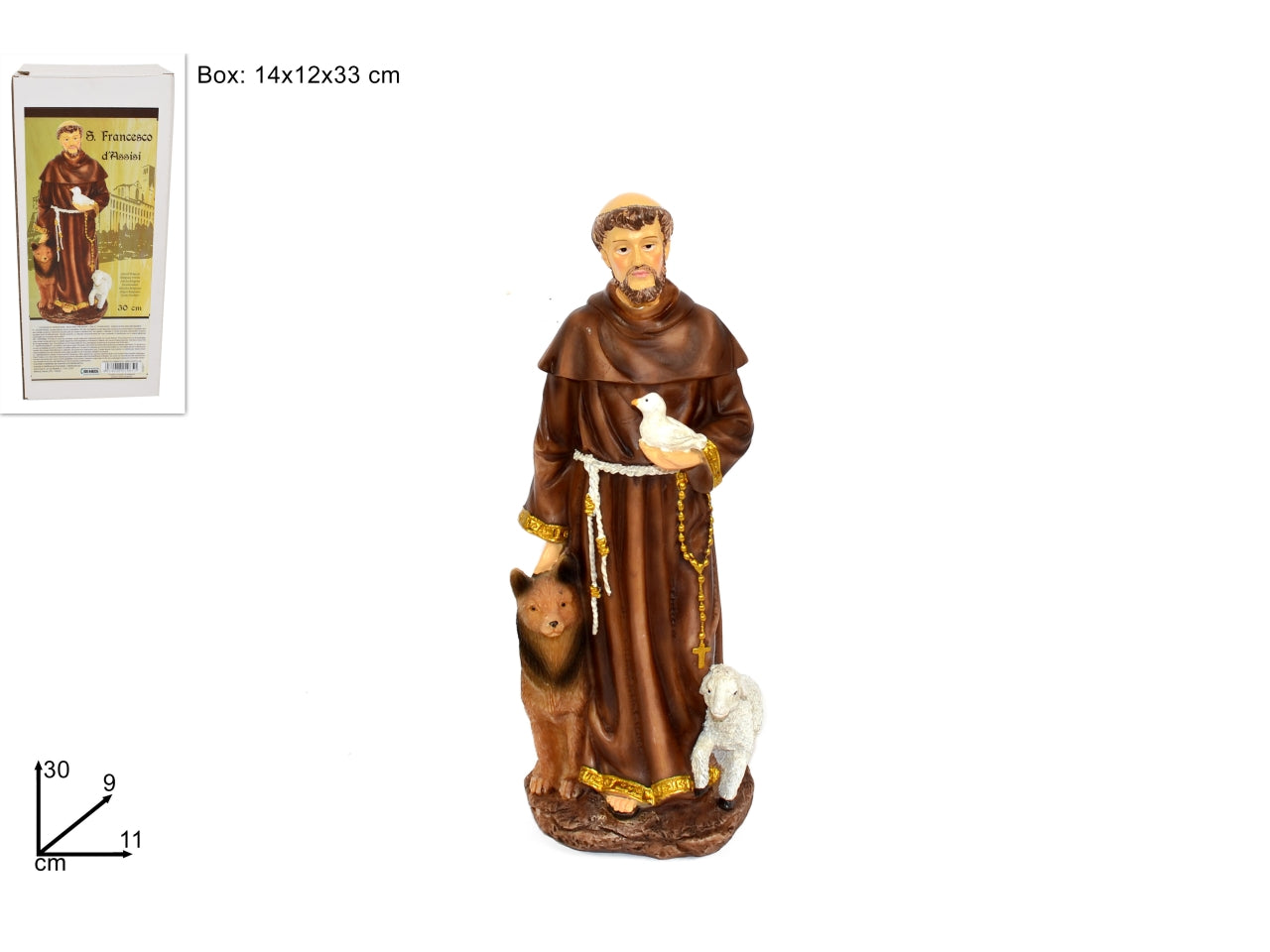 Statua san francesco d' assisi 30cm