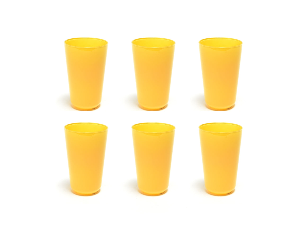 Bicchieri acqua in vetro 400ml giallo opaco monocromatico moderno set da 6 pezzi, Elegant - M Home