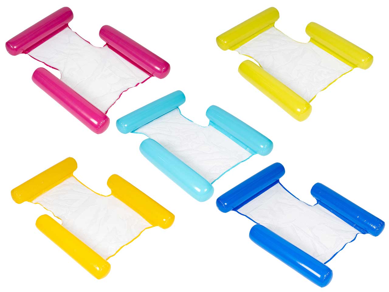 Materassino gonfiabile con rete in pvc assortiti, 130x122 cm - Nataluna Beach