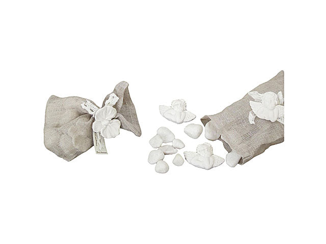 Sacchetto lino con gessetti rosa rpa176