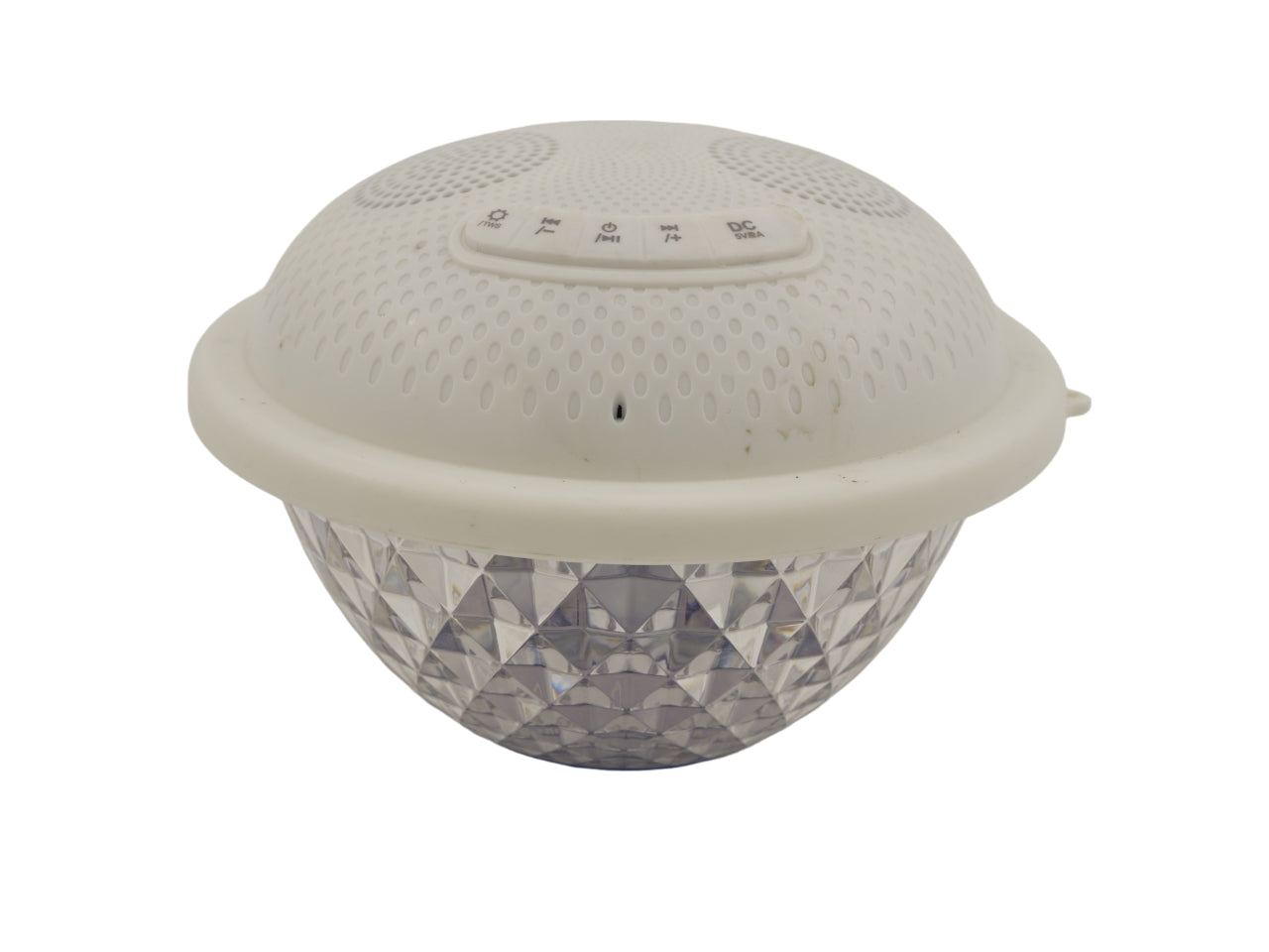 Lampada galleggiante musicale con illuminazione led in plastica bianca e trasparente - Melograno Tech