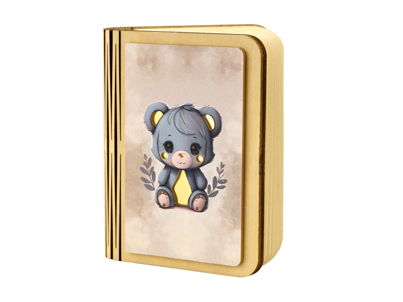Lampada libro piccola orso celeste 10x8x3cm