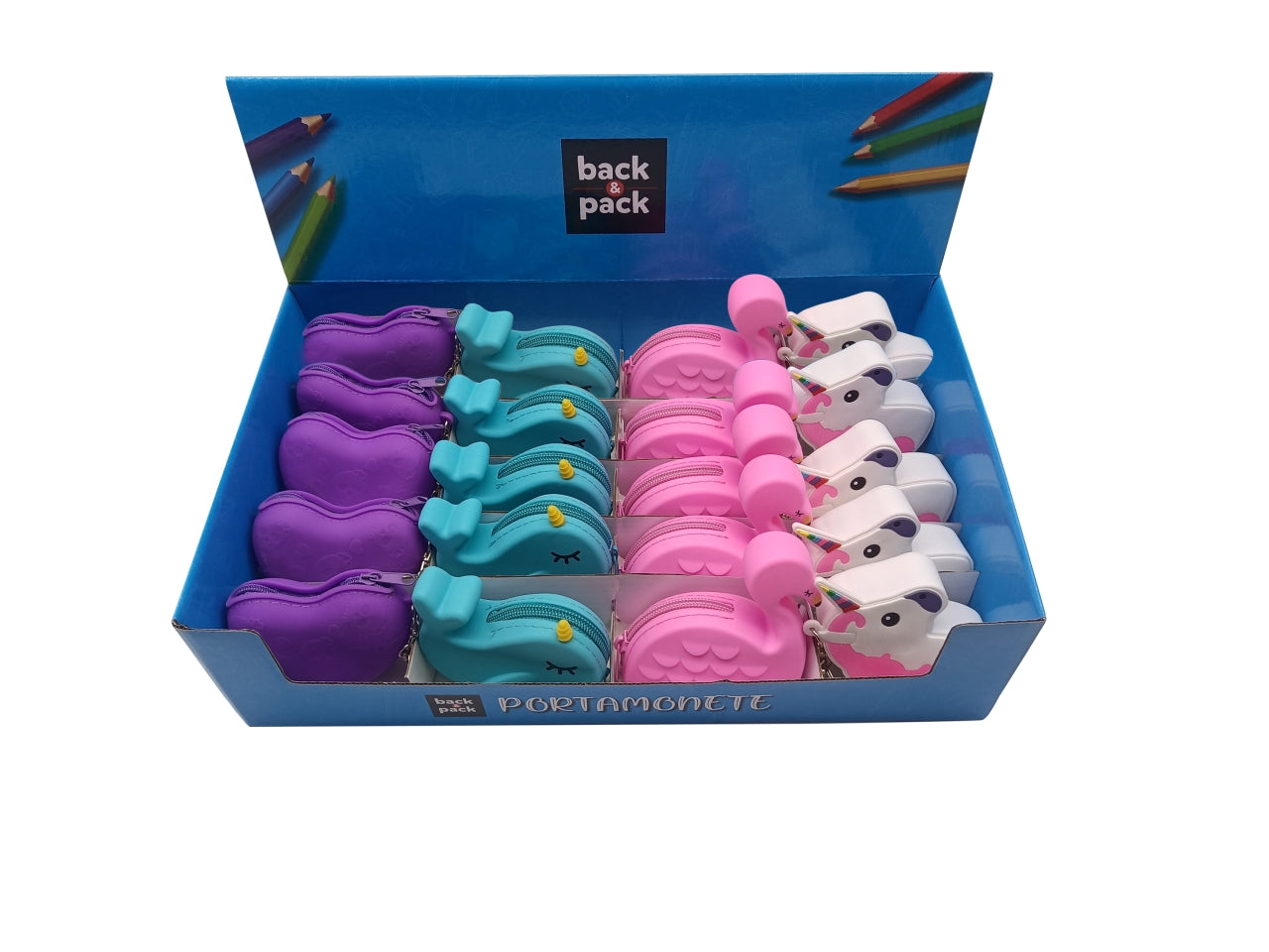 Portamonete con portachiavi sagomato in silicone - Back & Pack