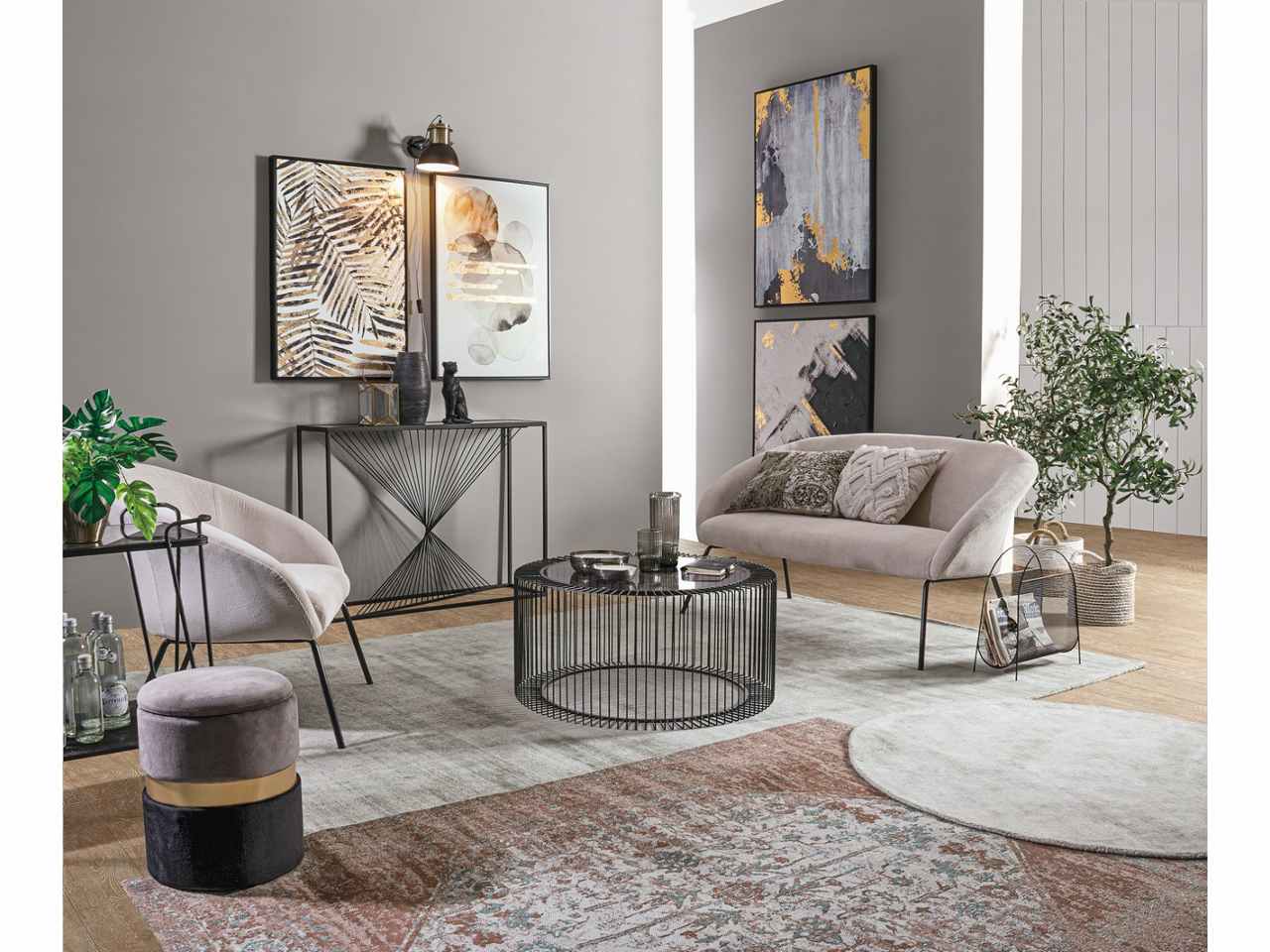 Porta riviste linea zaira stile industriale forma rettangolare in acciao verniciato a polvere epossidica 39,5x16,5x42cm