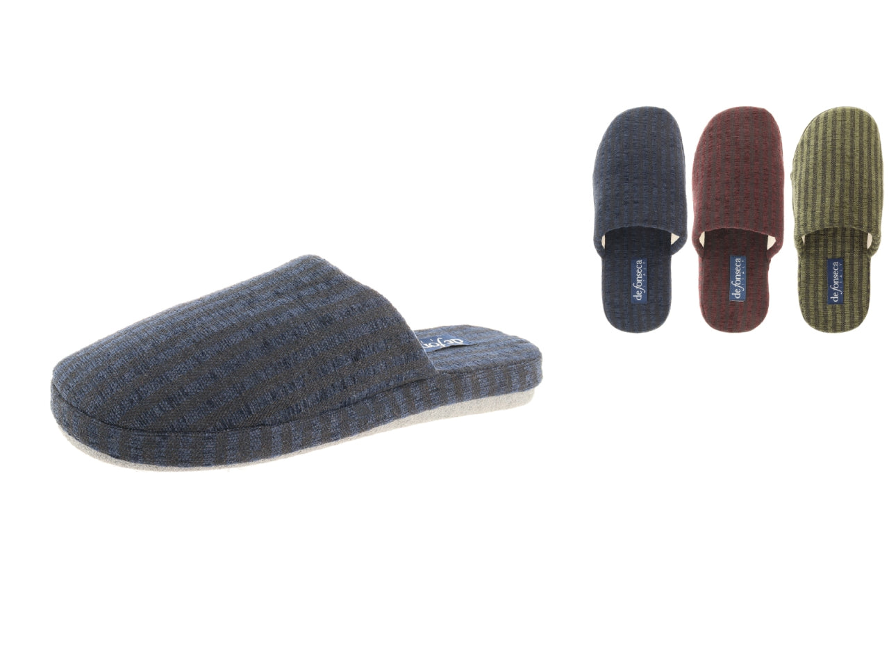 Pantofola uomo 40/47 bitaglia blu/bordeaux/verd