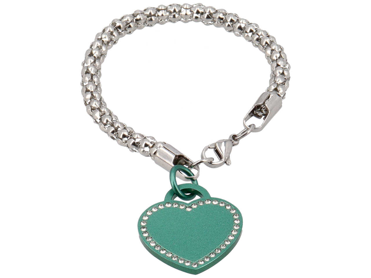Bracciale con ciondolo a forma di cuore verde