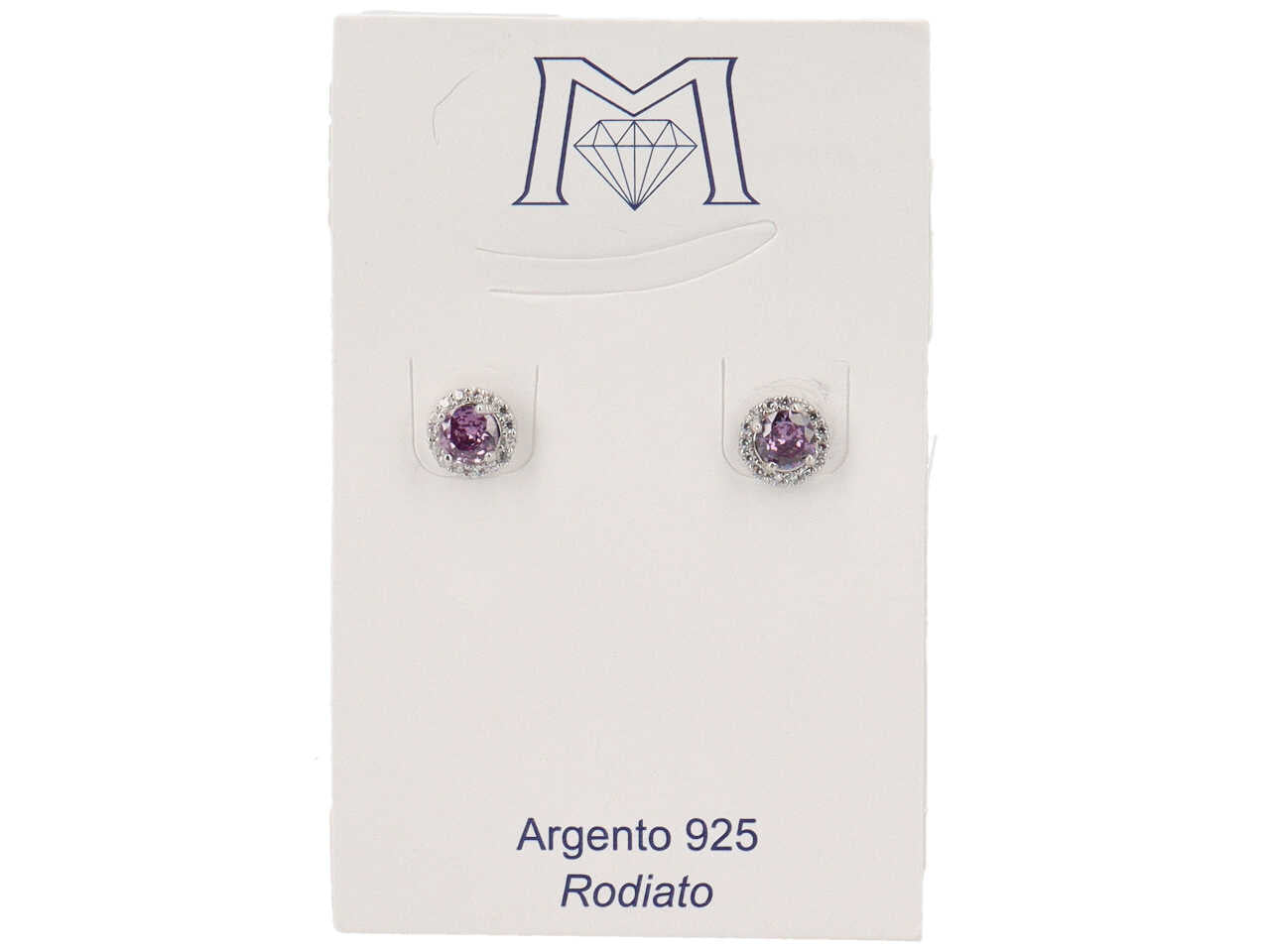 Orecchini pietra tonda viola