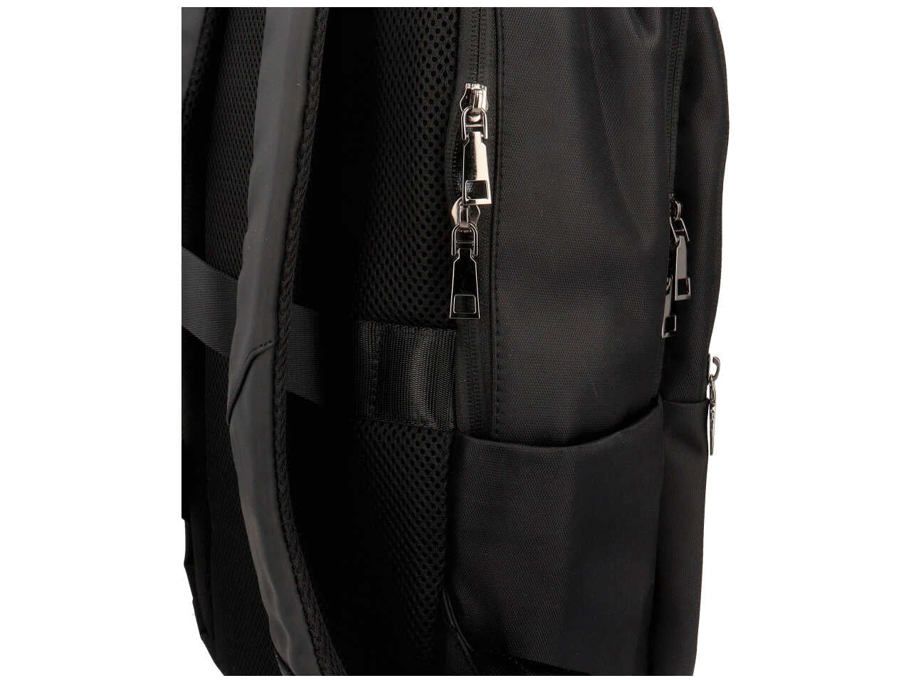 Zaino da uomo nero in simil pelle e tessuto 40x27x14 cm - Solo Soprani