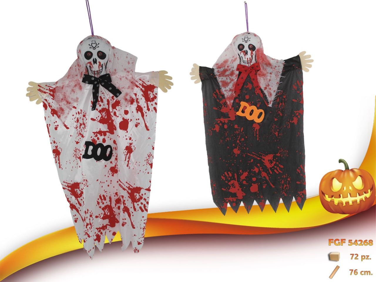 Addobbo halloween in tessuto 76cm colori assortiti