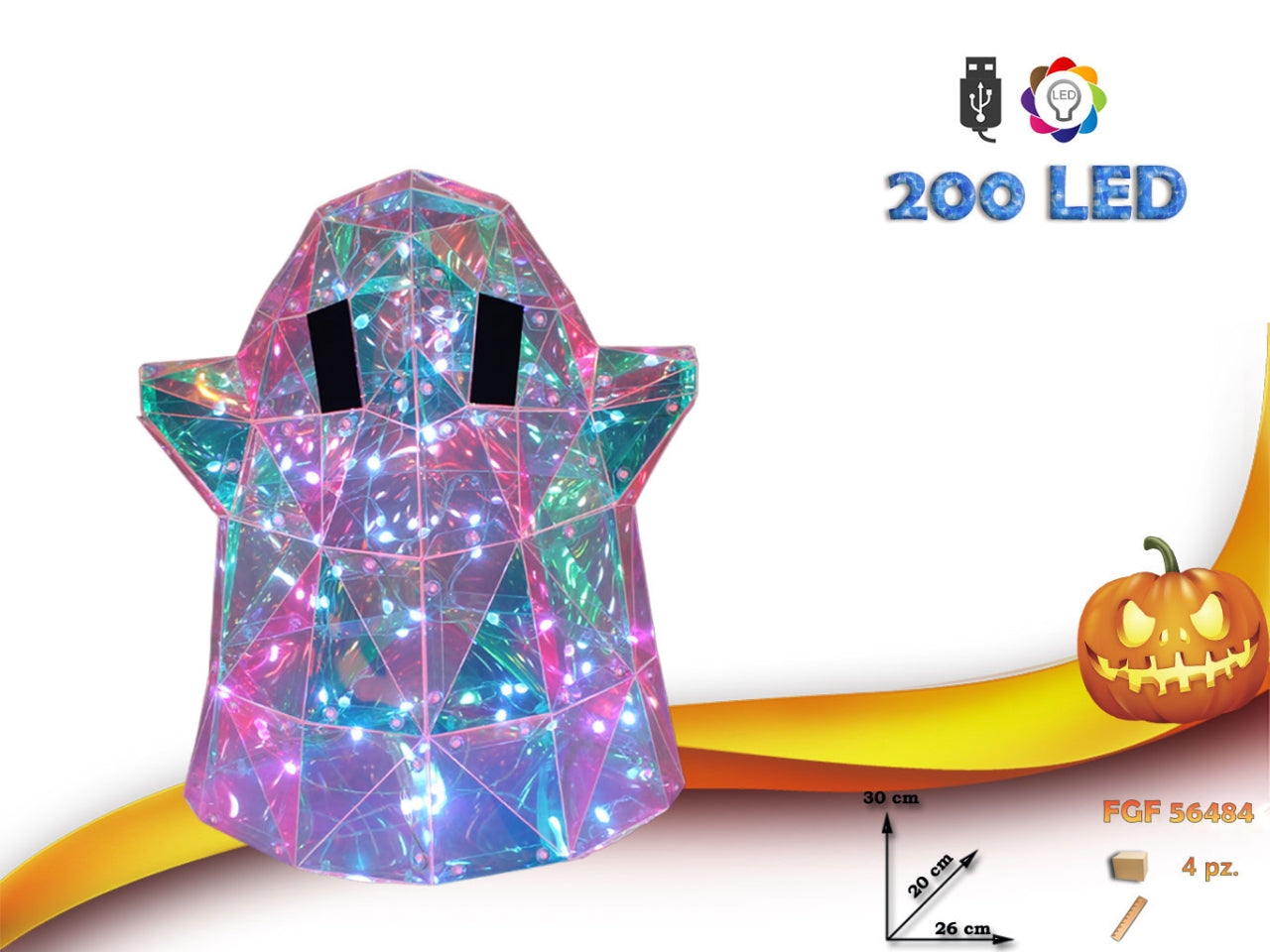 Fantasma 200led 26x20x30cm in pvc con luce