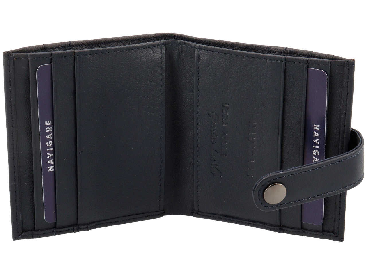 Portafoglio uomo navigare blu notte