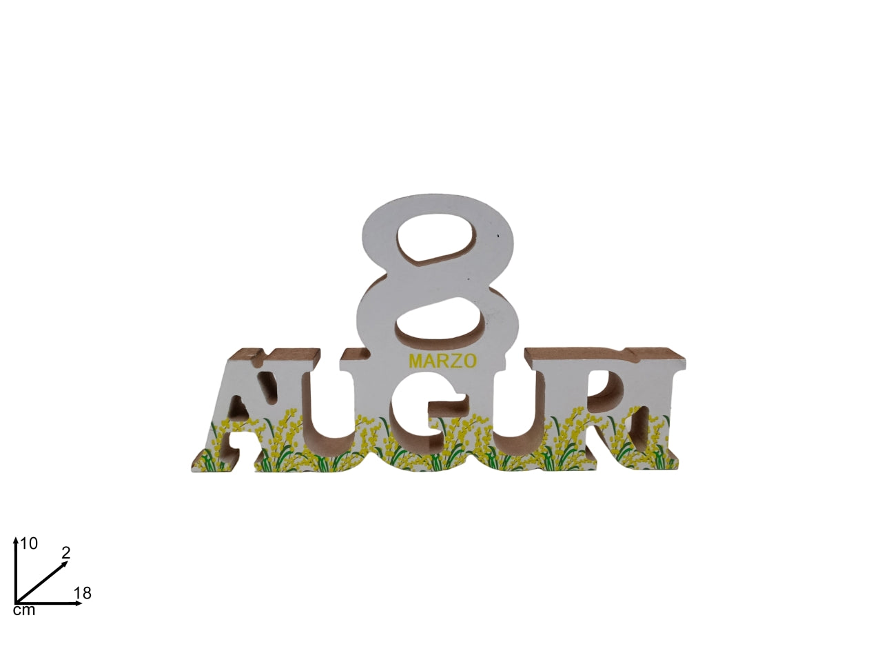 Decorazione legno auguri 10cm festa della donna