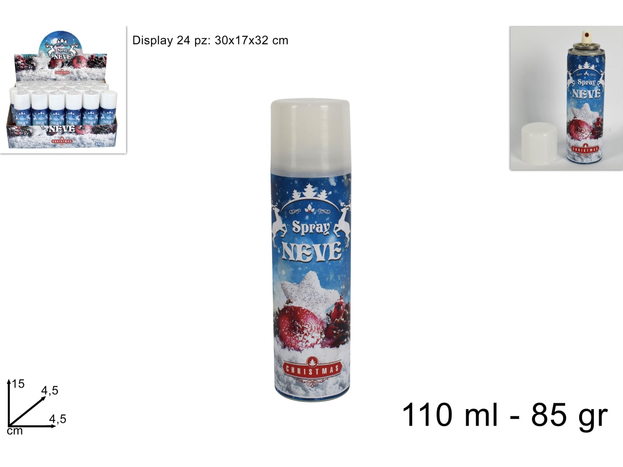 Bomboletta neve decoraz finestre 110ml