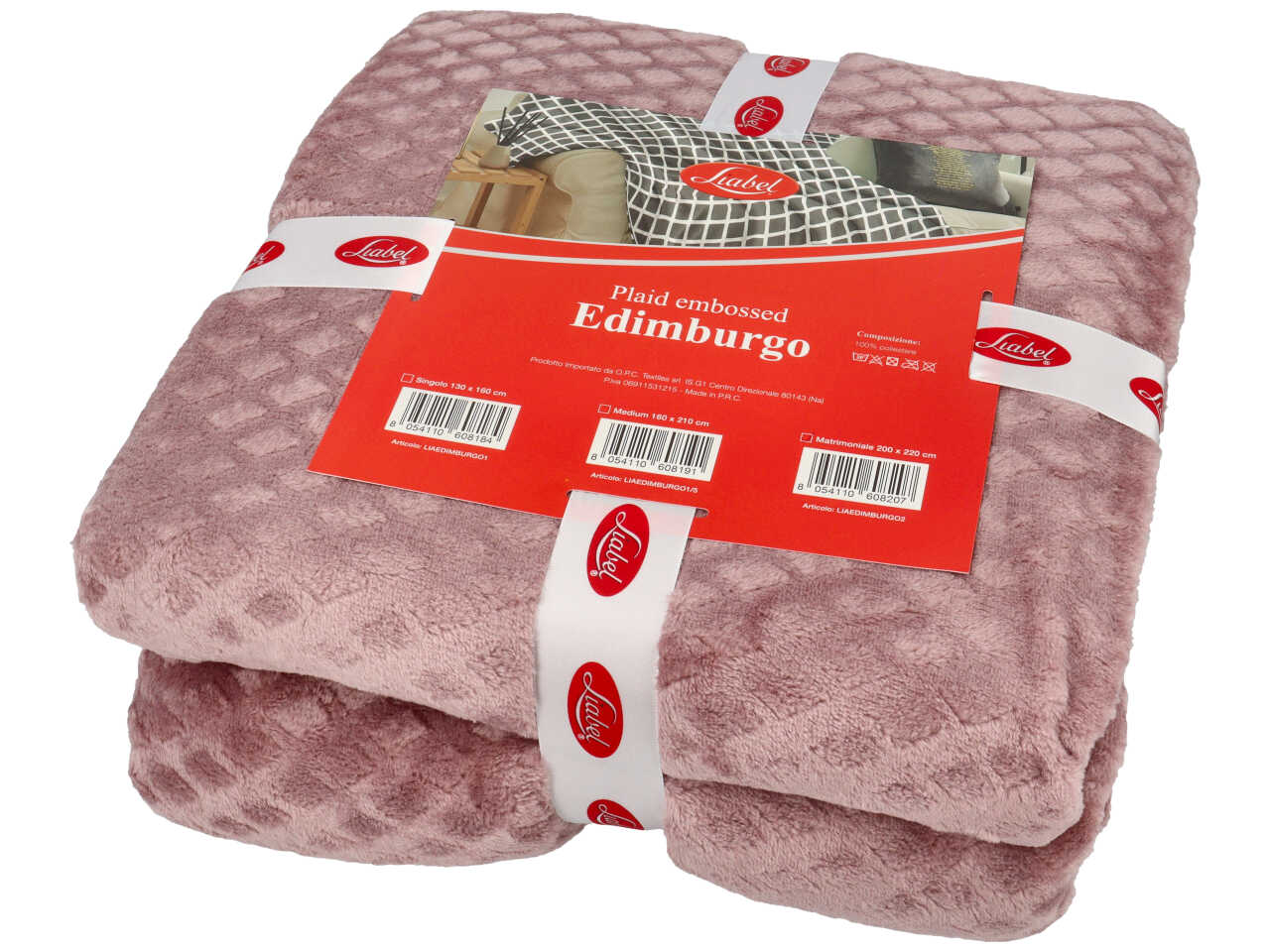 Plaid coral liabel matrimoniale colori assortiti