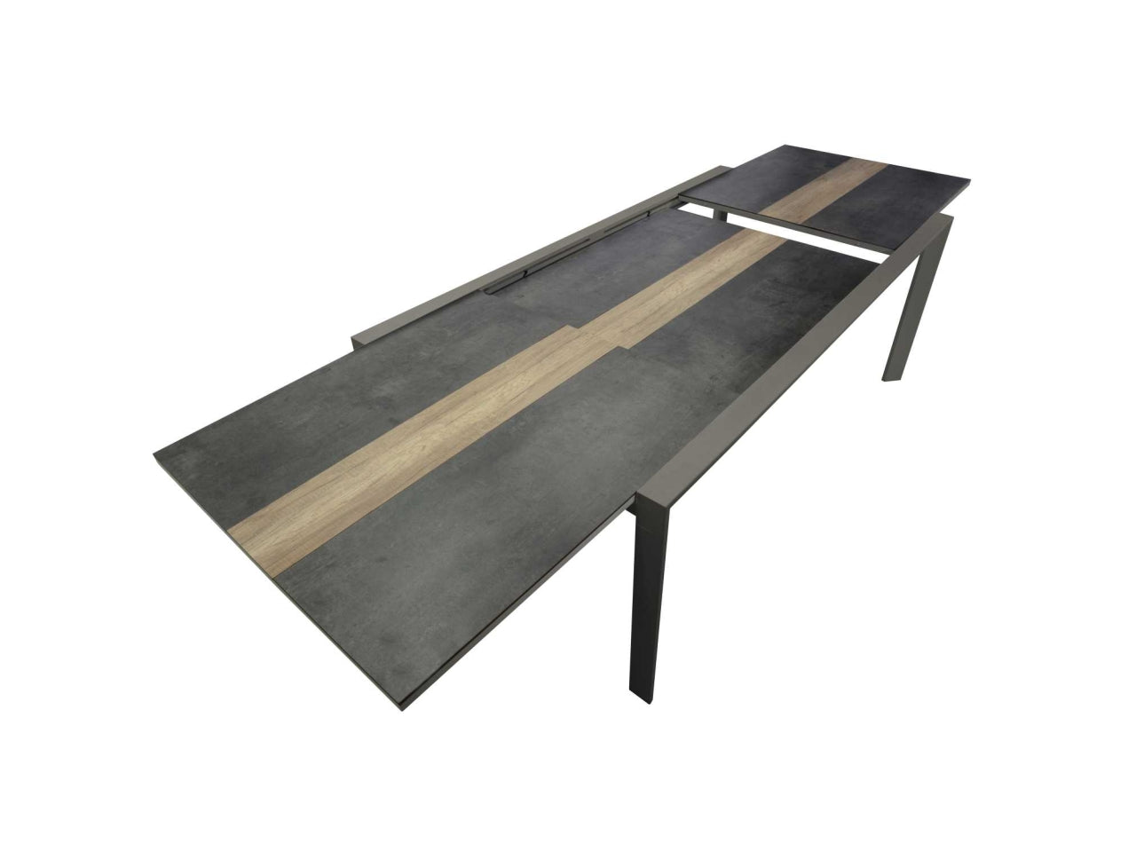 Tavolo alluminio allungabile riverside tortora hpl 200/300,5x104xh.76cm