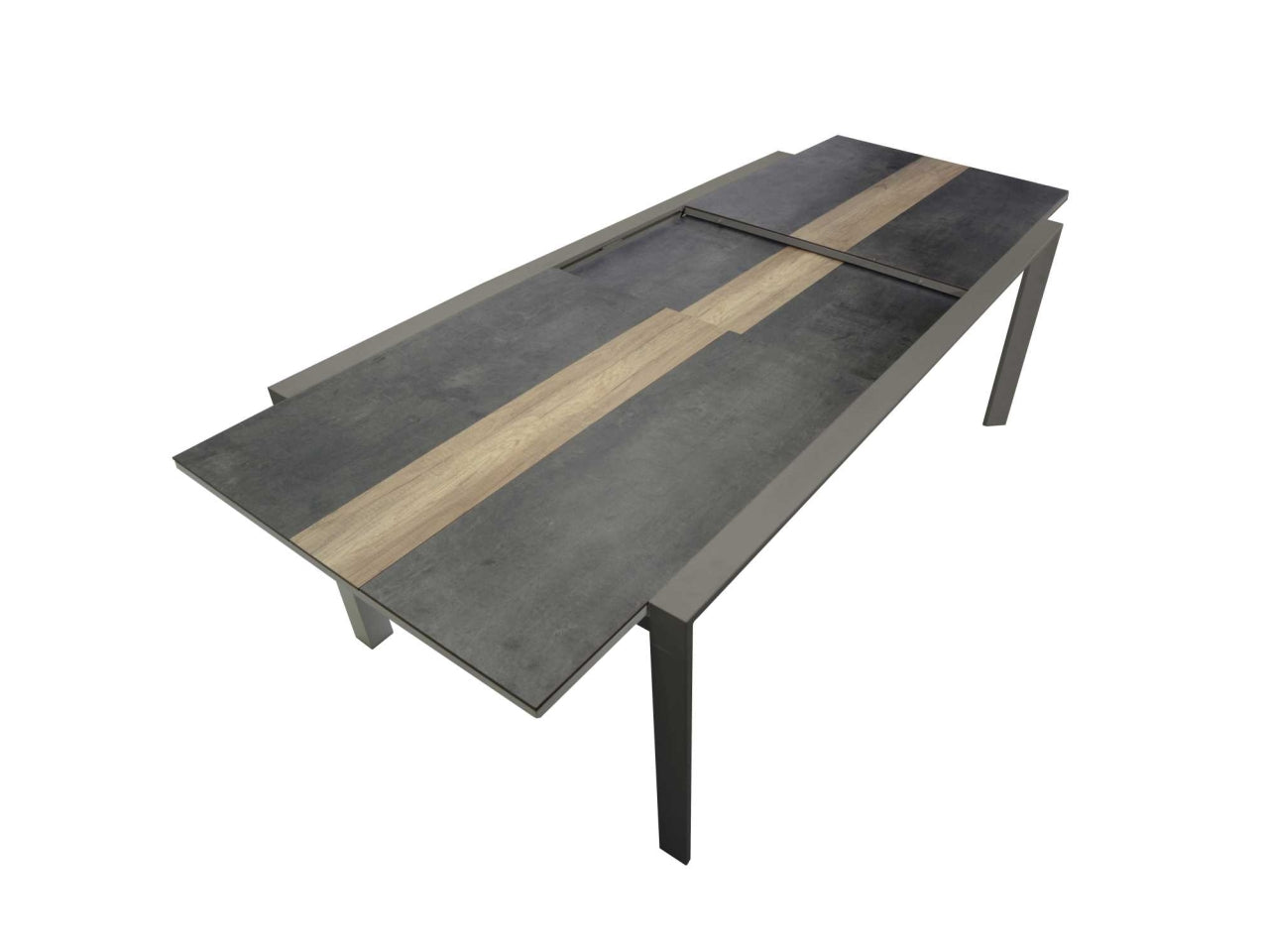 Tavolo alluminio allungabile riverside tortora hpl 200/300,5x104xh.76cm