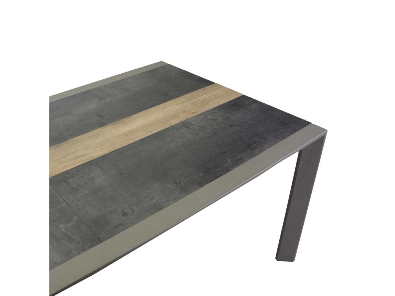 Tavolo alluminio allungabile riverside tortora hpl 200/300,5x104xh.76cm