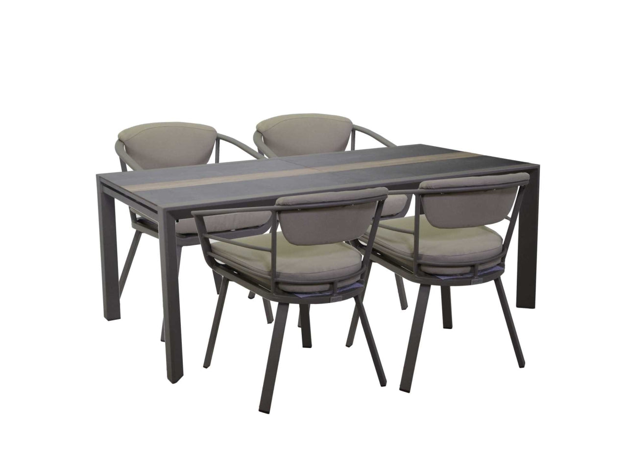 Tavolo alluminio allungabile riverside tortora hpl 200/300,5x104xh.76cm