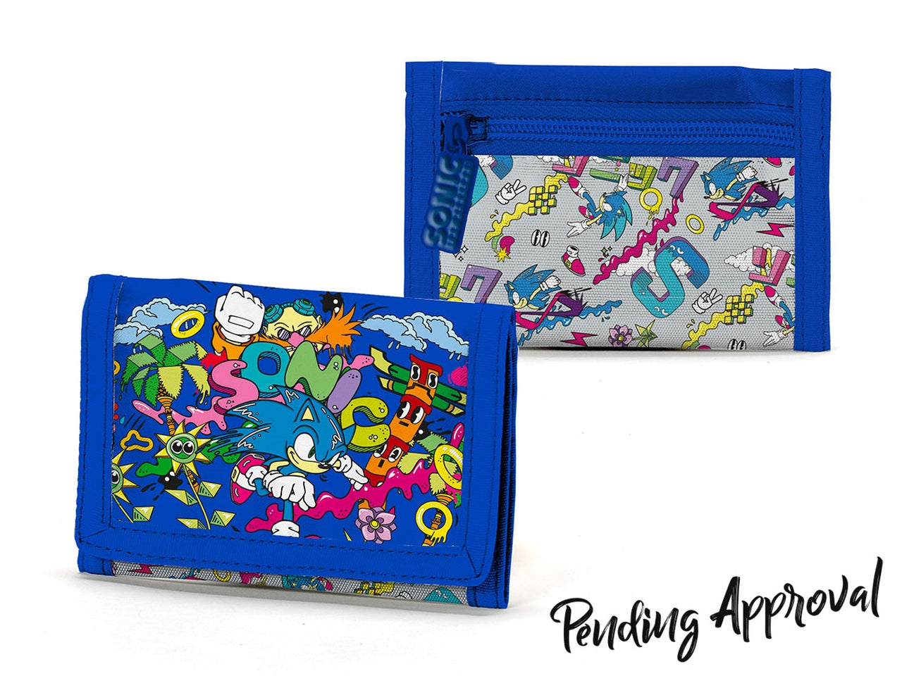 Sonic portafoglio da bambino in poliestere blu 13x8 cm - Coriex