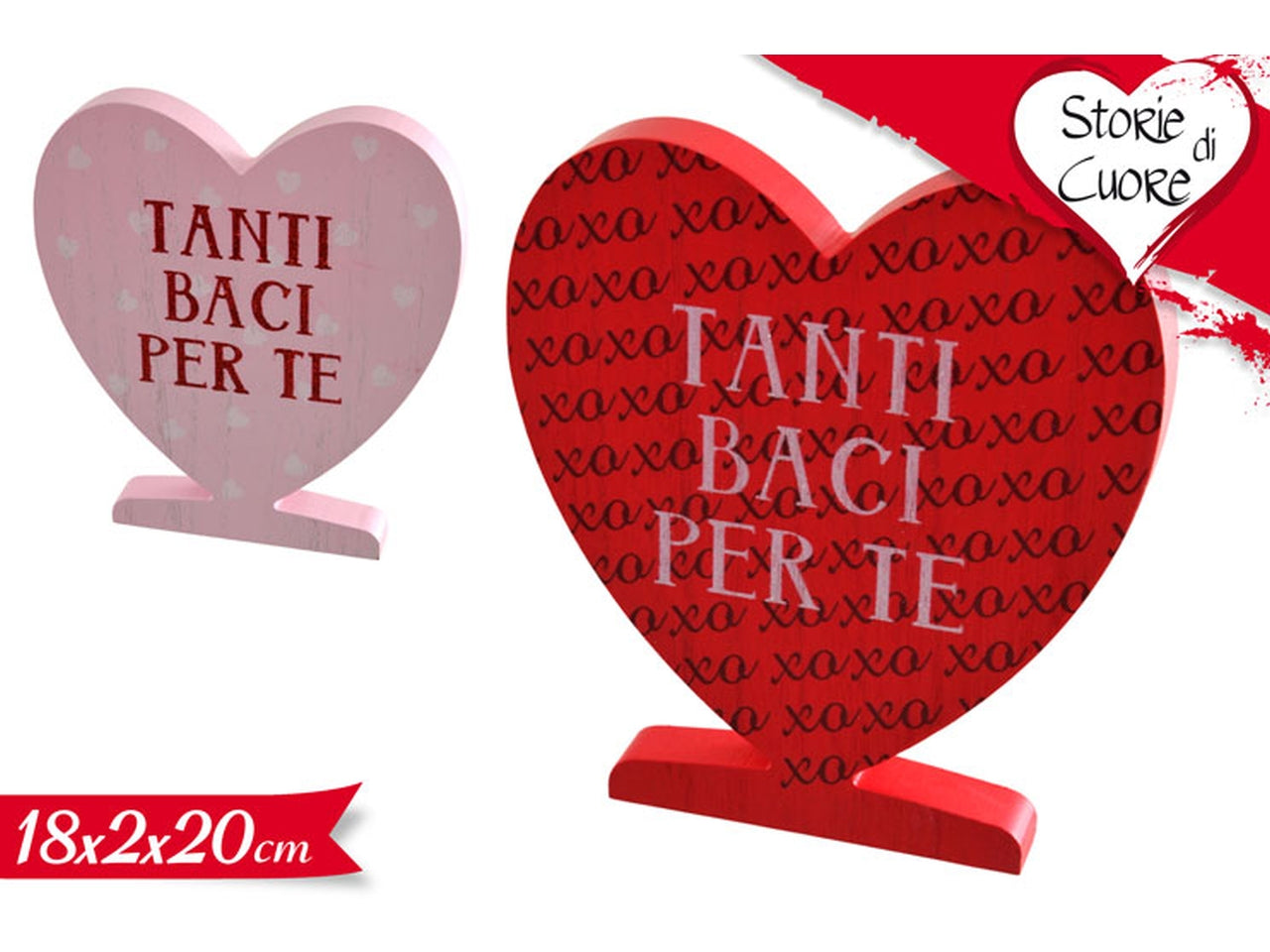 Decorazione cuore 18x2x20cm assortite
