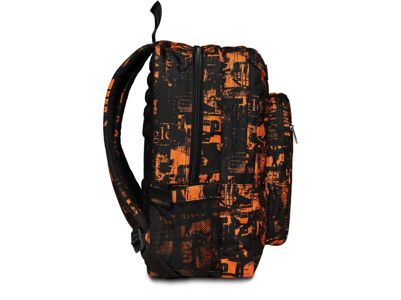 Zaino Seven Freethink Boy doppio scomparto in tessuto nero e arancio con uscita USB, 33x44x20 cm, 34 lt