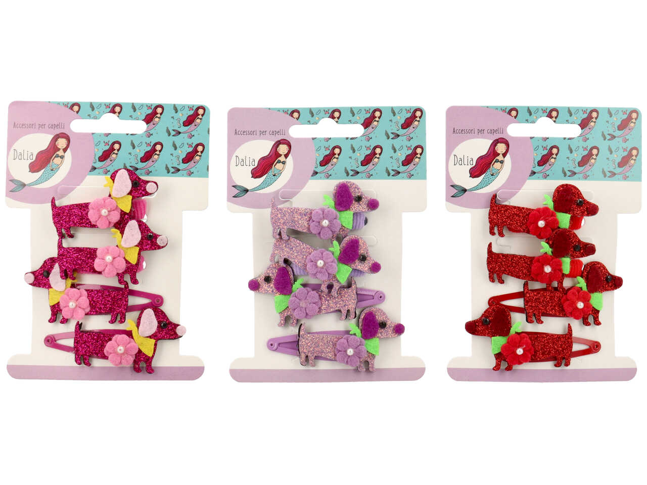 Clic clac e polsino con cagnolino in poliestere, metallo senza nichel