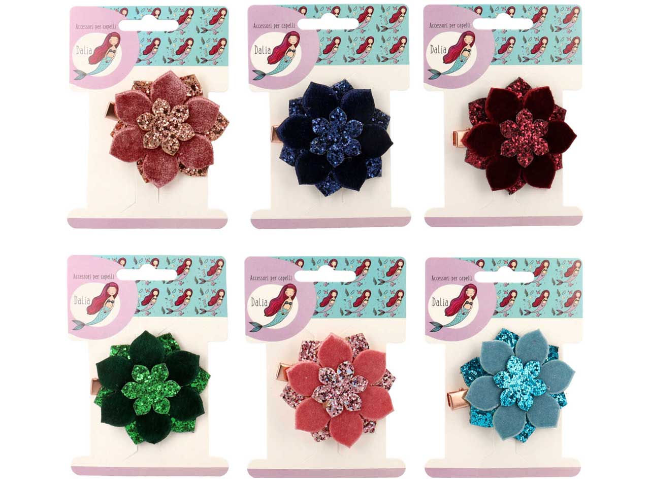 Becco con fiore glitterato