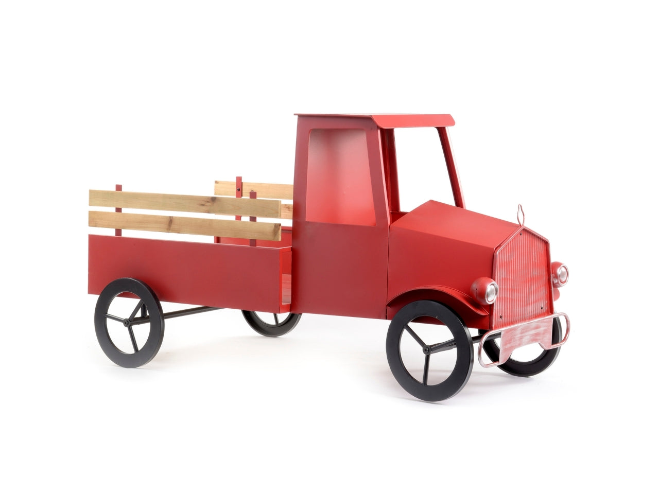 Furgoncino modello decorativo in metallo rosso e dorato 101x56x63 cm - ViminBox