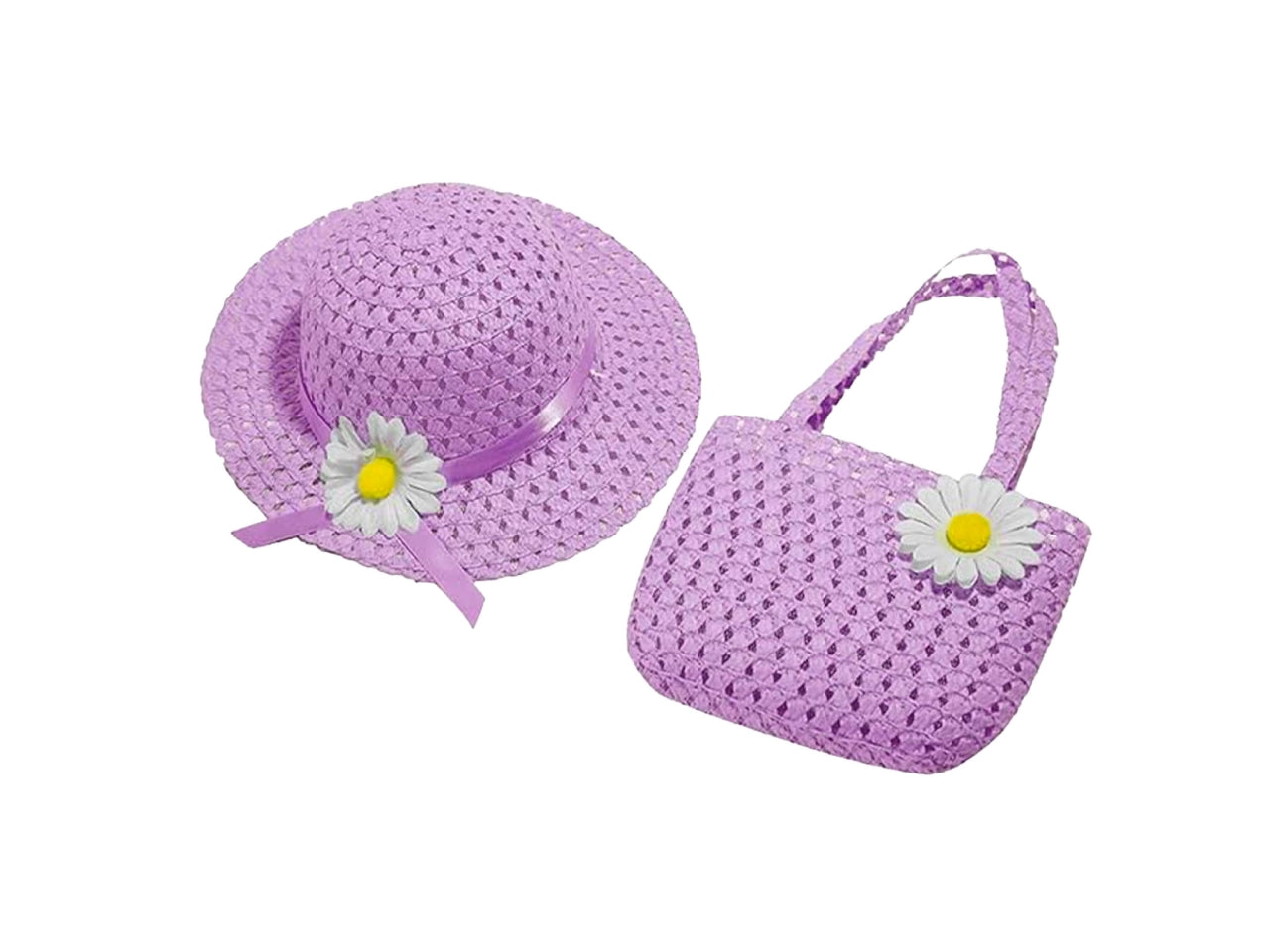 Cappello e borsa bambina carta intrecciata 4 colori assortiti - Mood