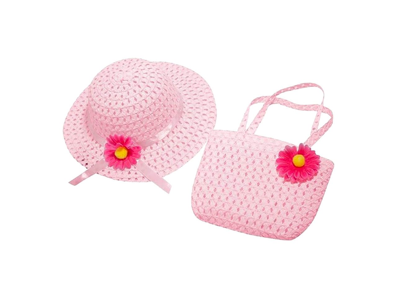 Cappello e borsa bambina carta intrecciata 4 colori assortiti - Mood