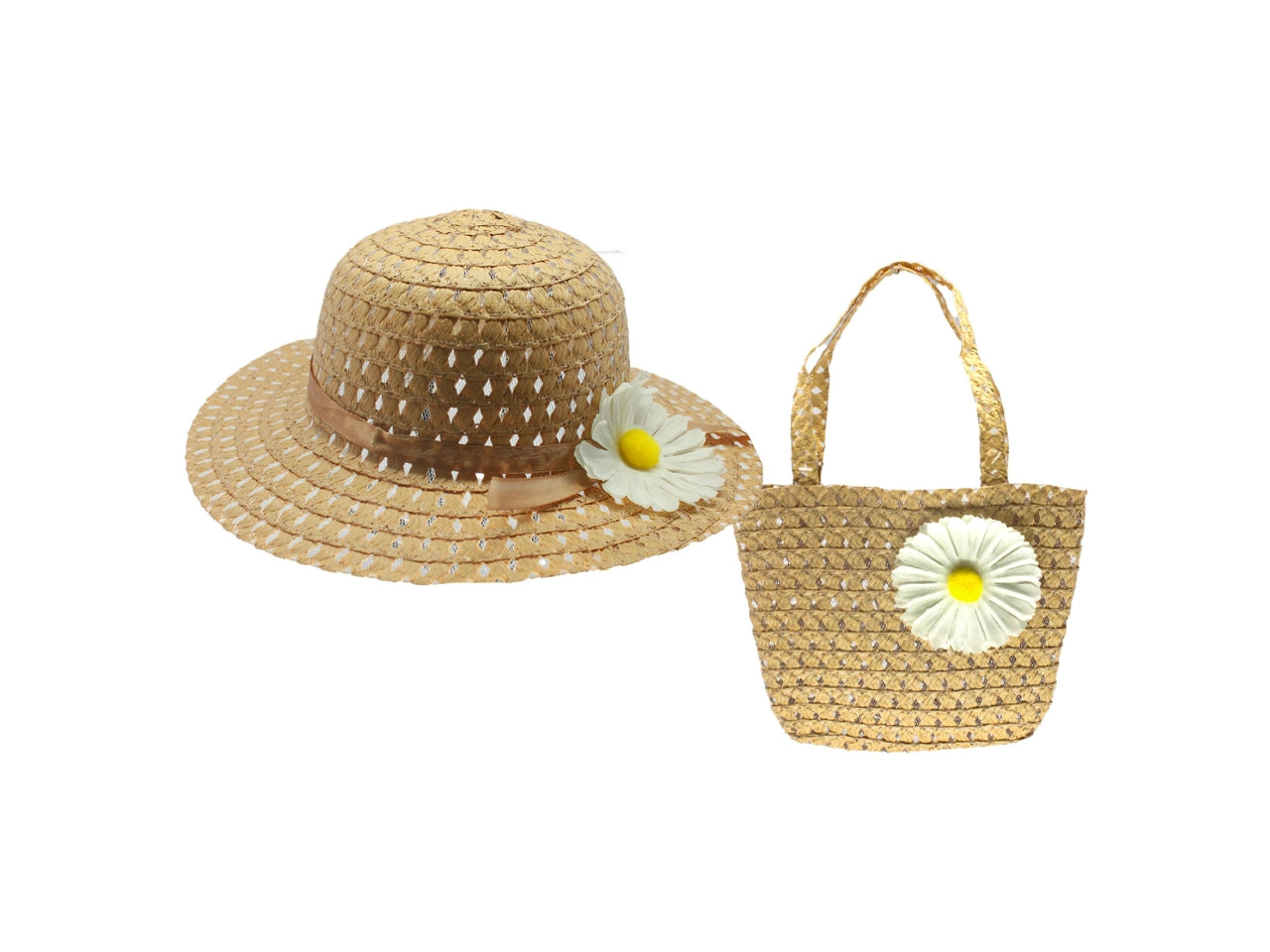 Cappello e borsa bambina carta intrecciata 4 colori assortiti - Mood