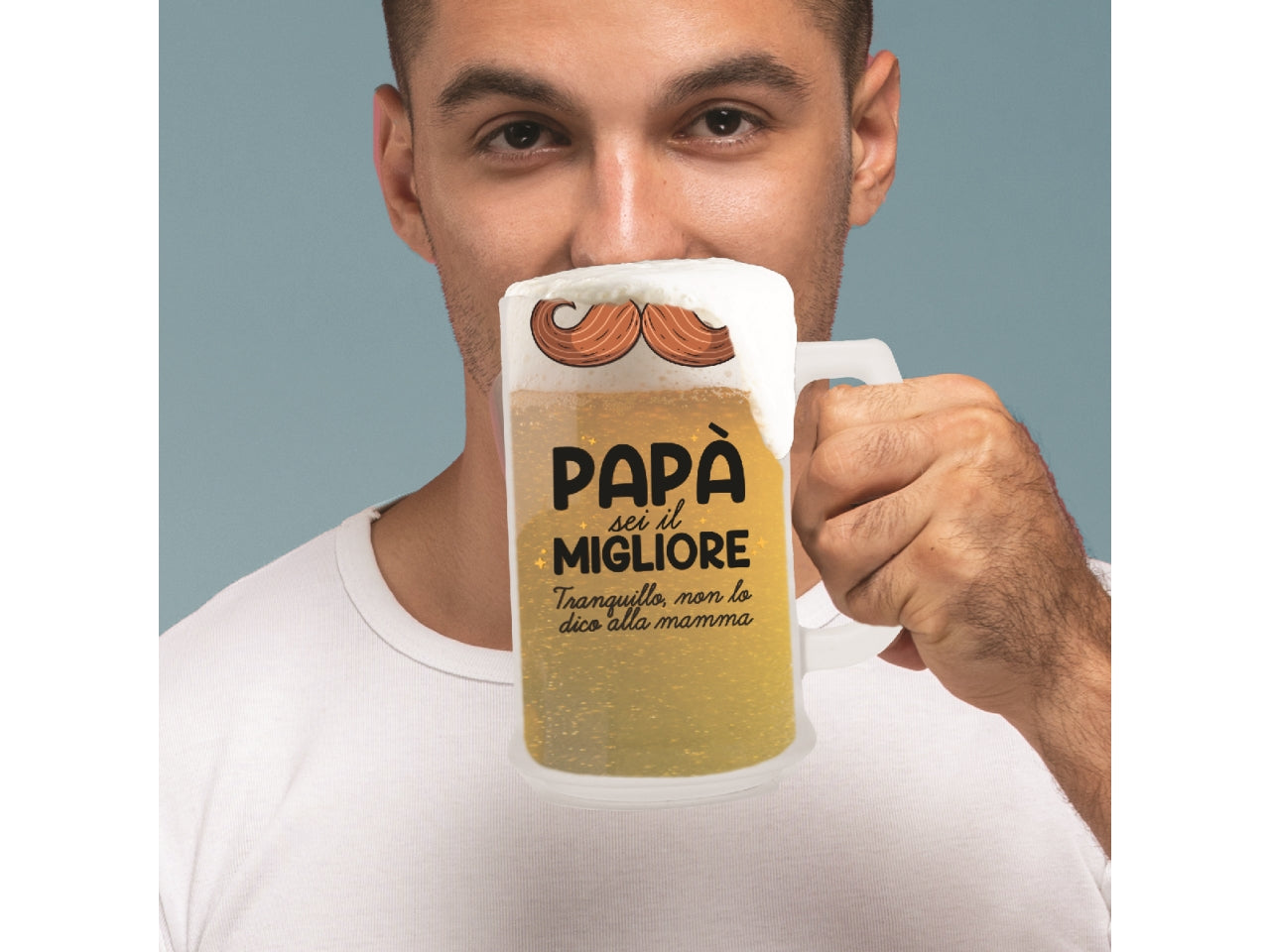 Boccale per la birra in vetro satinato