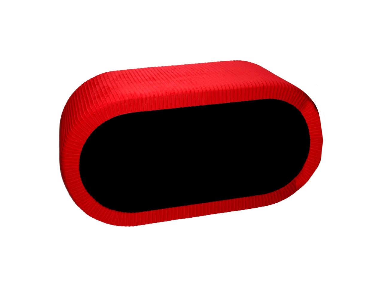 Pouf contenitore in velluto rosso 82x41x42 cm - Vacchetti