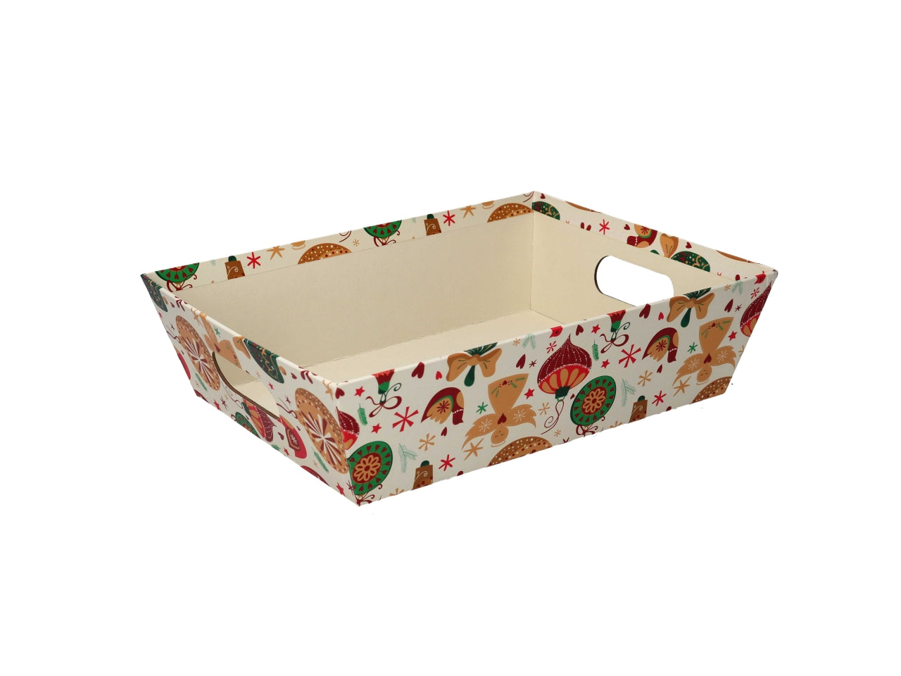 Cesta natalizia in cartone multicolor con angeli 38x27x7 cm - Vacchetti