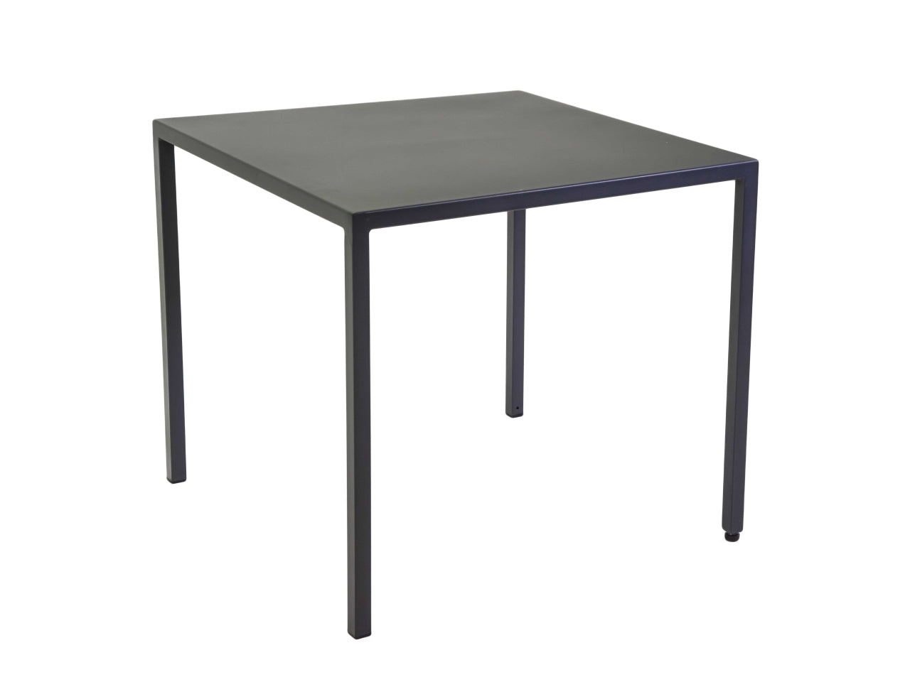 Tavolo da pranzo da esterno in metallo autolivellante antracite stile moderno forma quadrata 80x80x75 cm - Vacchetti