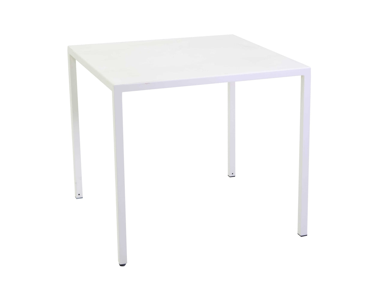 Tavolo da pranzo da esterno autolivellante in metallo bianco stile moderno forma quadrata 80x80x75 cm - Vacchetti