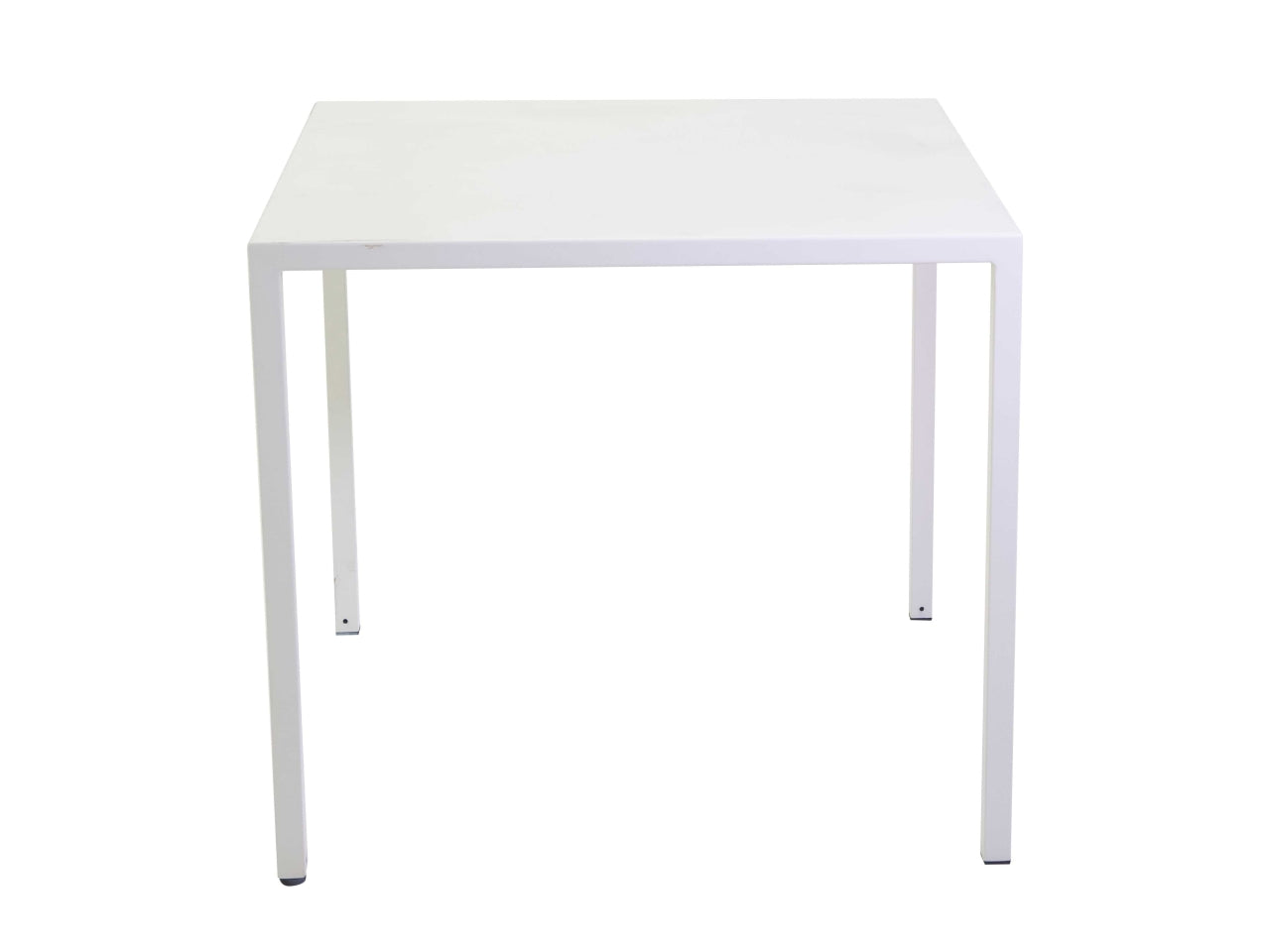 Tavolo da pranzo da esterno autolivellante in metallo bianco stile moderno forma quadrata 80x80x75 cm - Vacchetti
