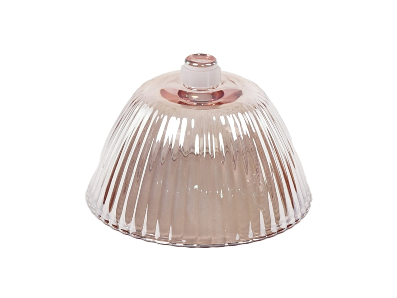 Paralume in vetro rosa forma campana stile moderno d.13x8 cm - Plàthea