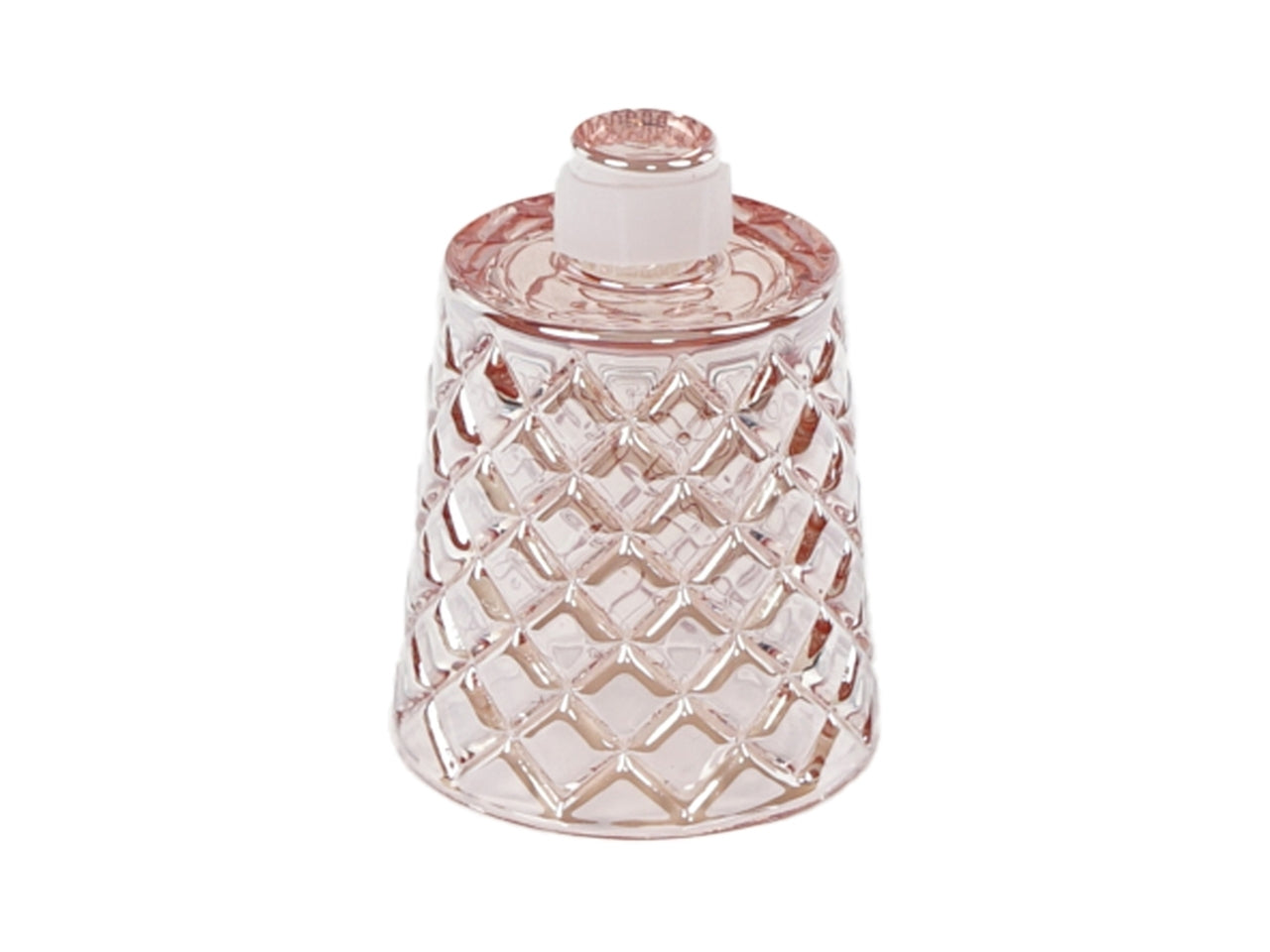 Paralume in vetro rosa forma cilindrica stile moderno d.6x8 cm - Plàthea