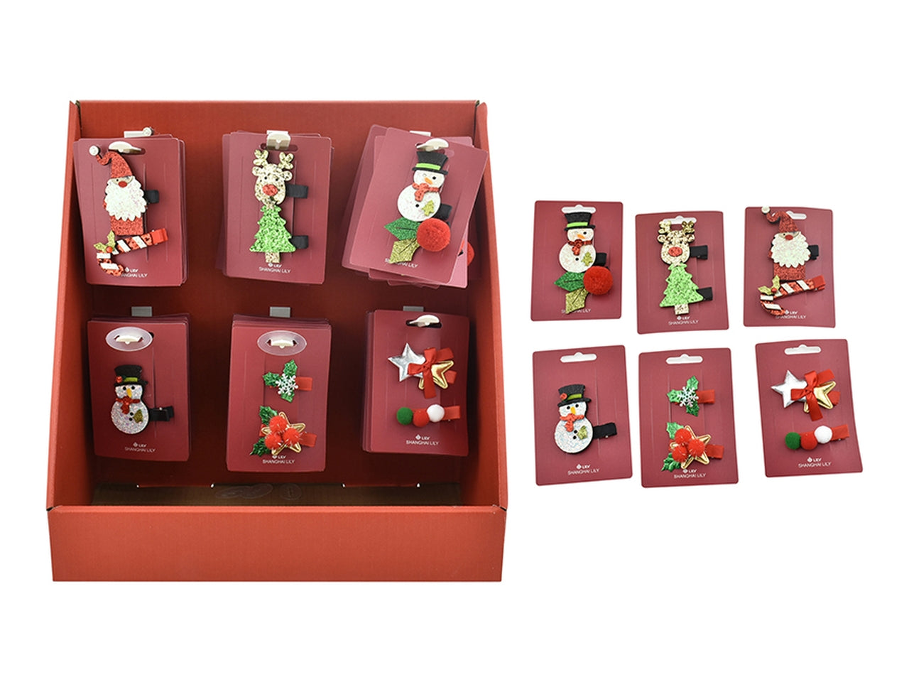 Clip capelli natalizio in 6 assortimenti