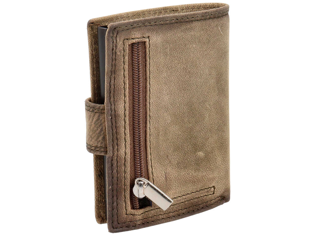 Portafoglio Armata di Mare uomo in vera pelle sabbia invecchiata 10,5x7,5x2 cm