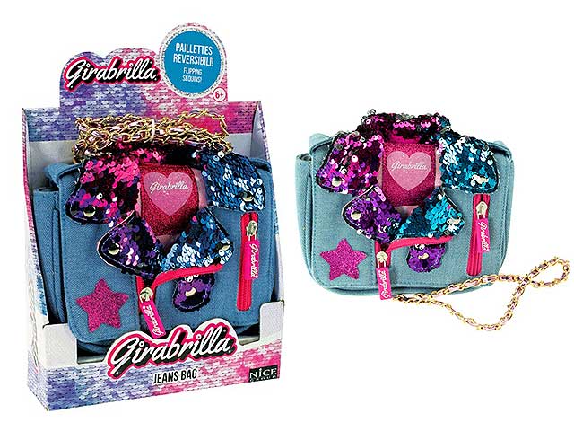 Girabrilla tracolla jeans c/paillettes 02145