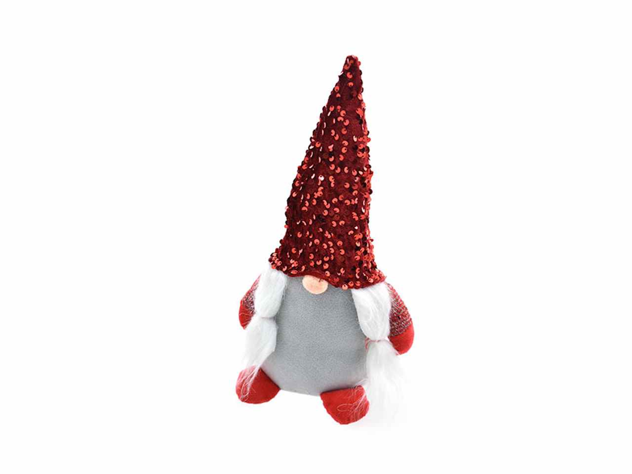Gnomo con treccine 15x40cm rosso