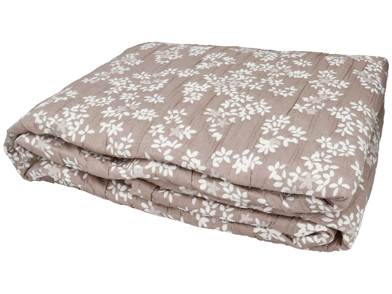 Copriletto matrimoniale primaverile tortora in poliestere, stile romantico Celia, 260x260 cm - Carrillo Home